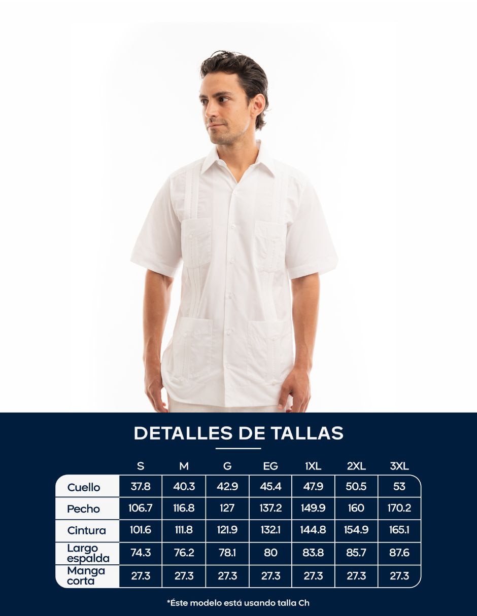 Guayabera manga corta para hombre 3
