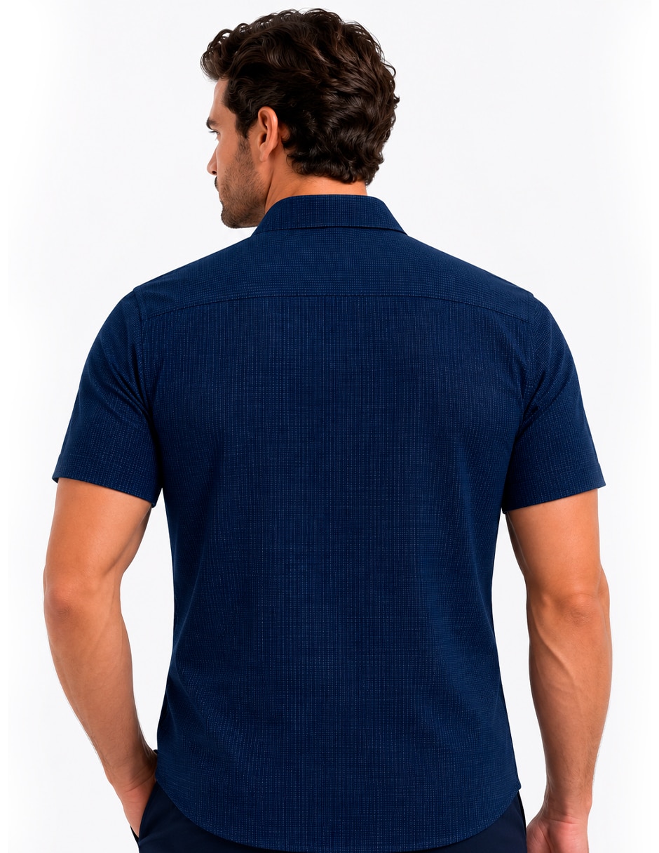 Camisa business casual manga corta para hombre 4