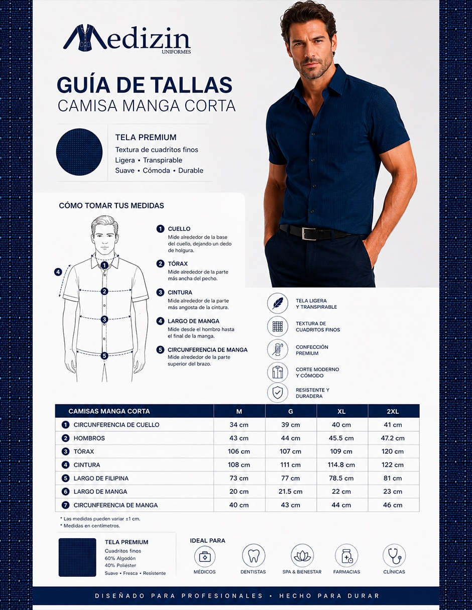 Camisa business casual manga corta para hombre 3