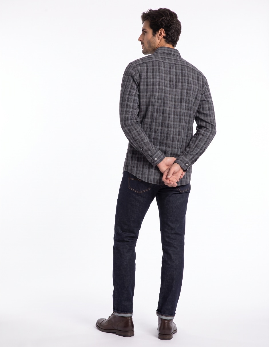 Camisa de vestir de algodón manga larga para hombre 2
