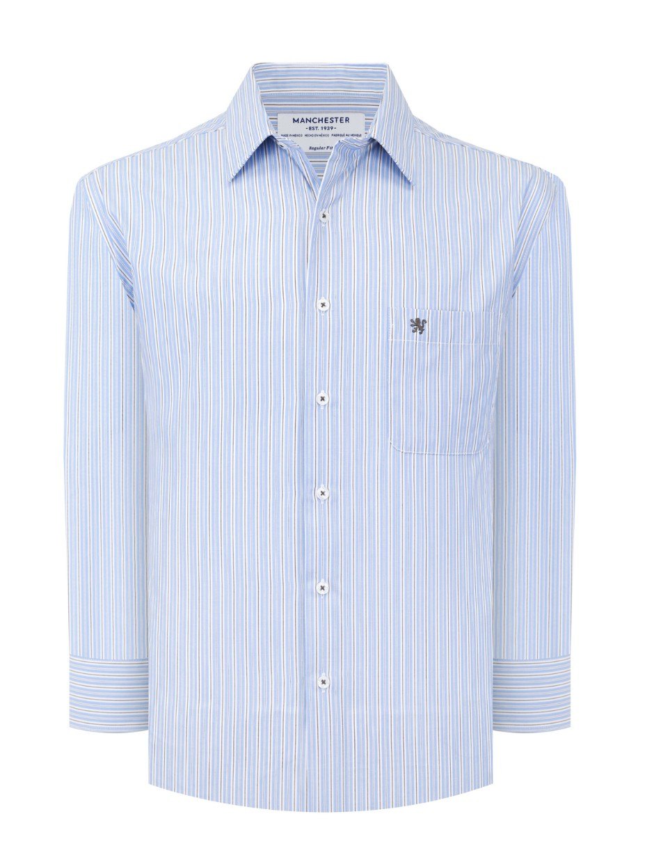 Camisa casual manga larga para hombre
