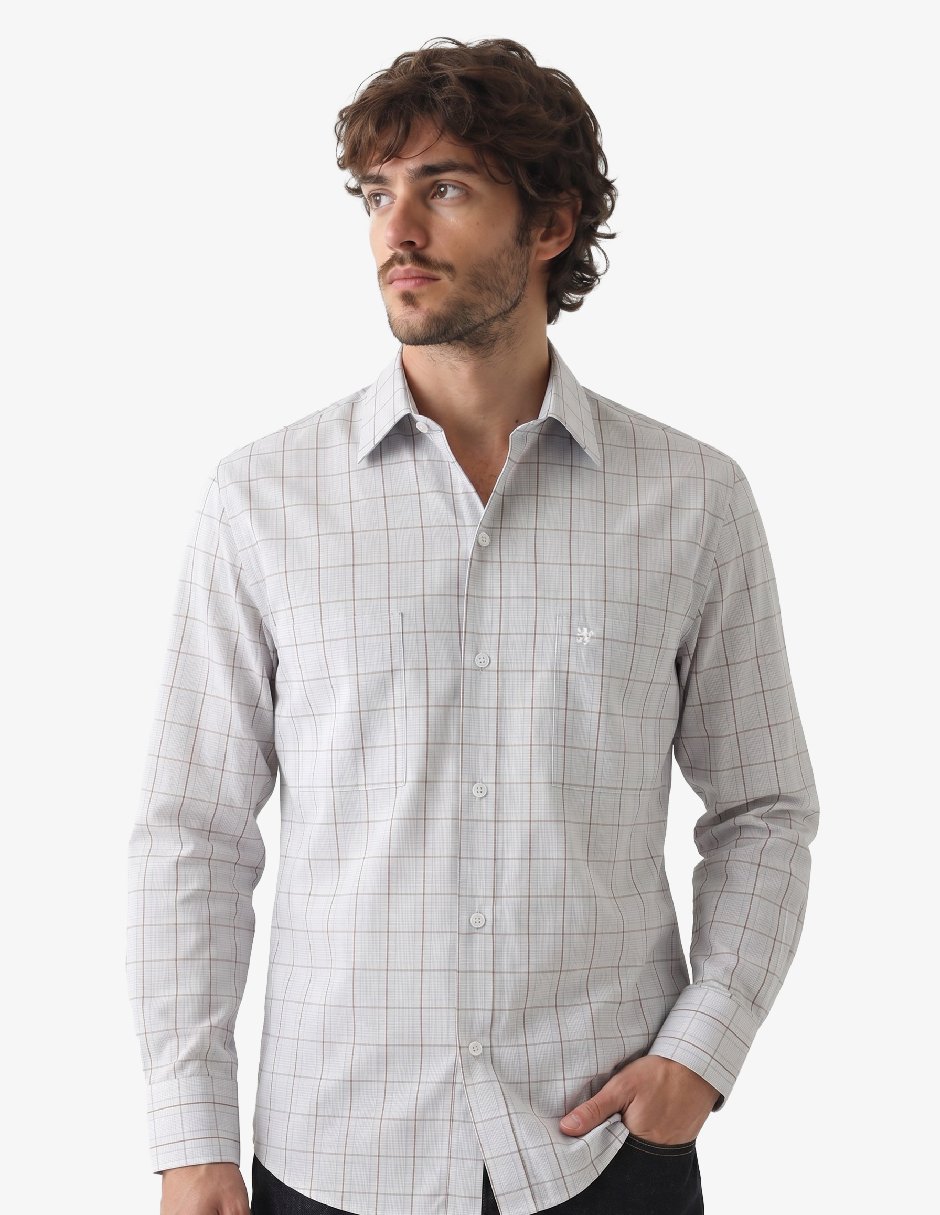Camisa casual manga larga para hombre 1