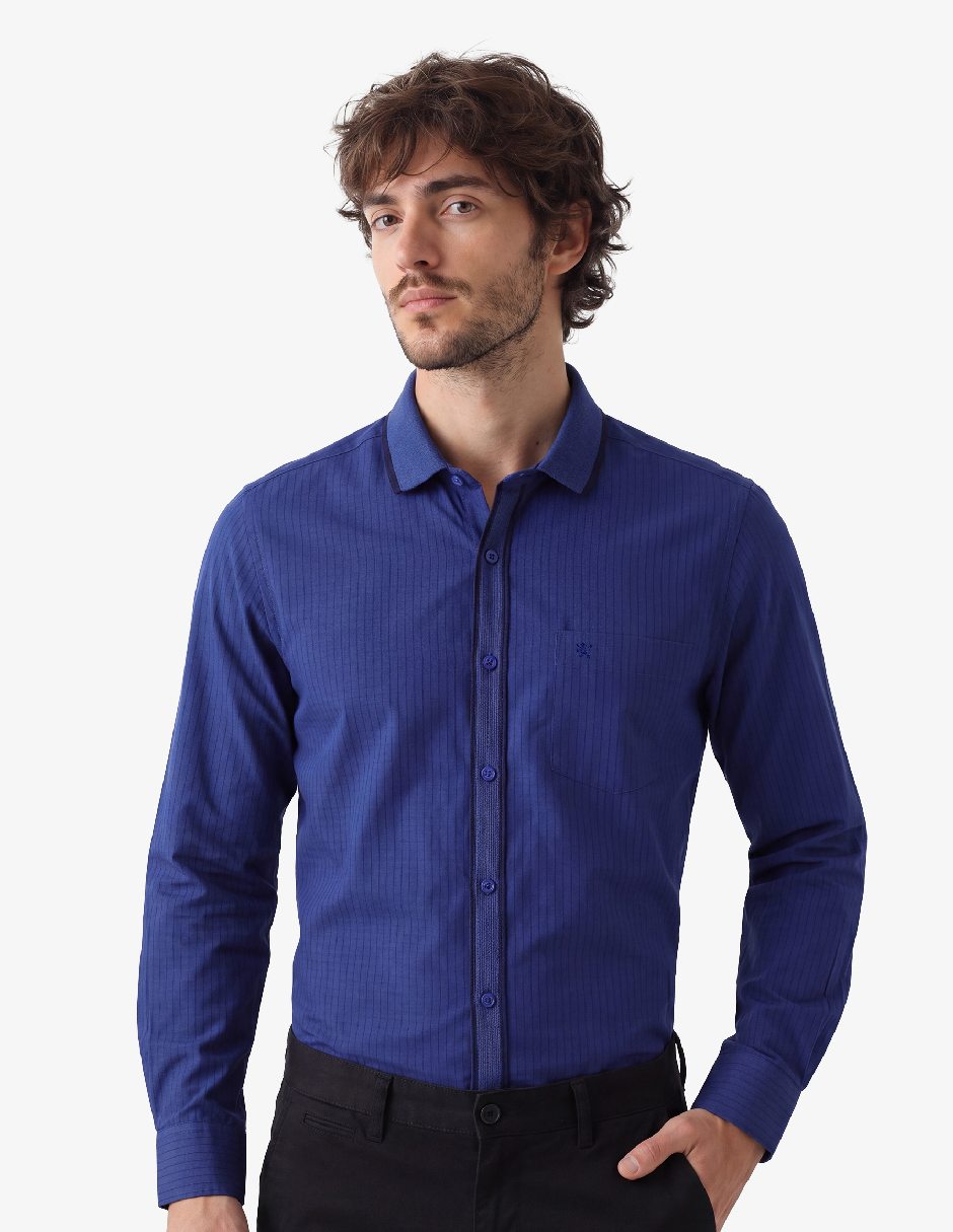 Camisa casual manga larga para hombre