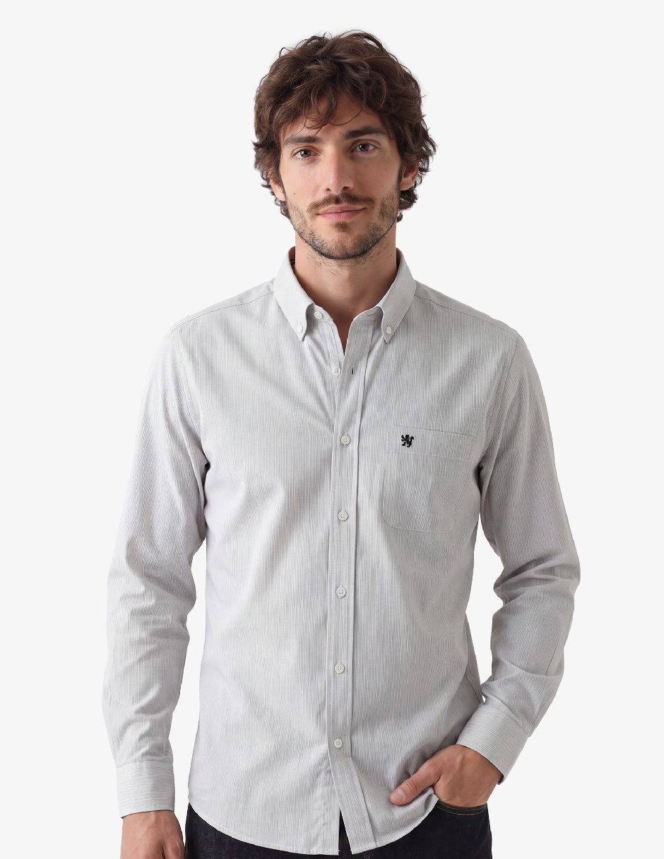 Camisa casual manga larga para hombre 1