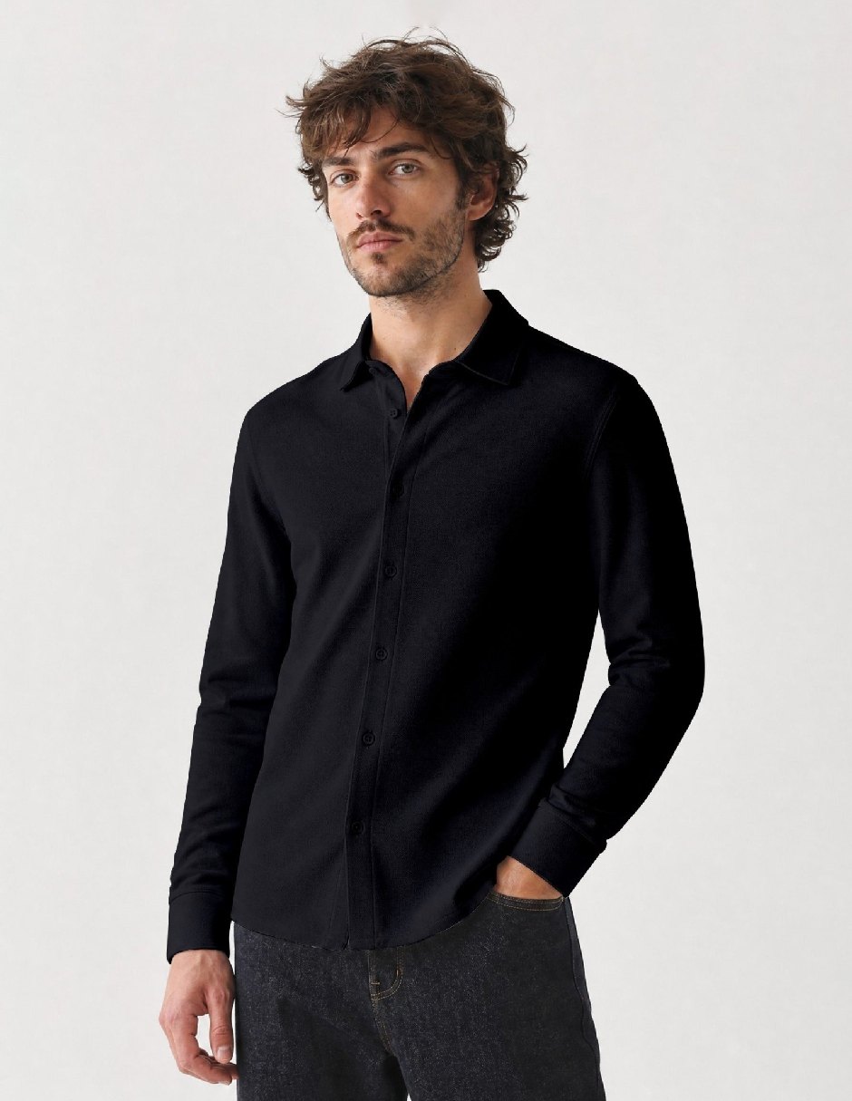 Camisa casual manga larga para hombre 1