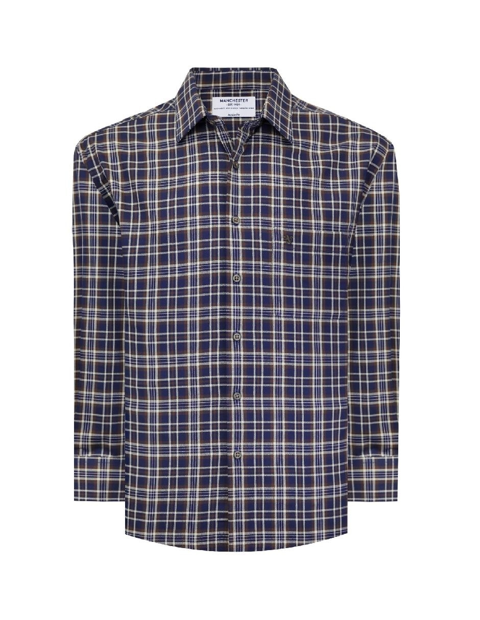 Camisa casual de algodón manga larga para hombre 7