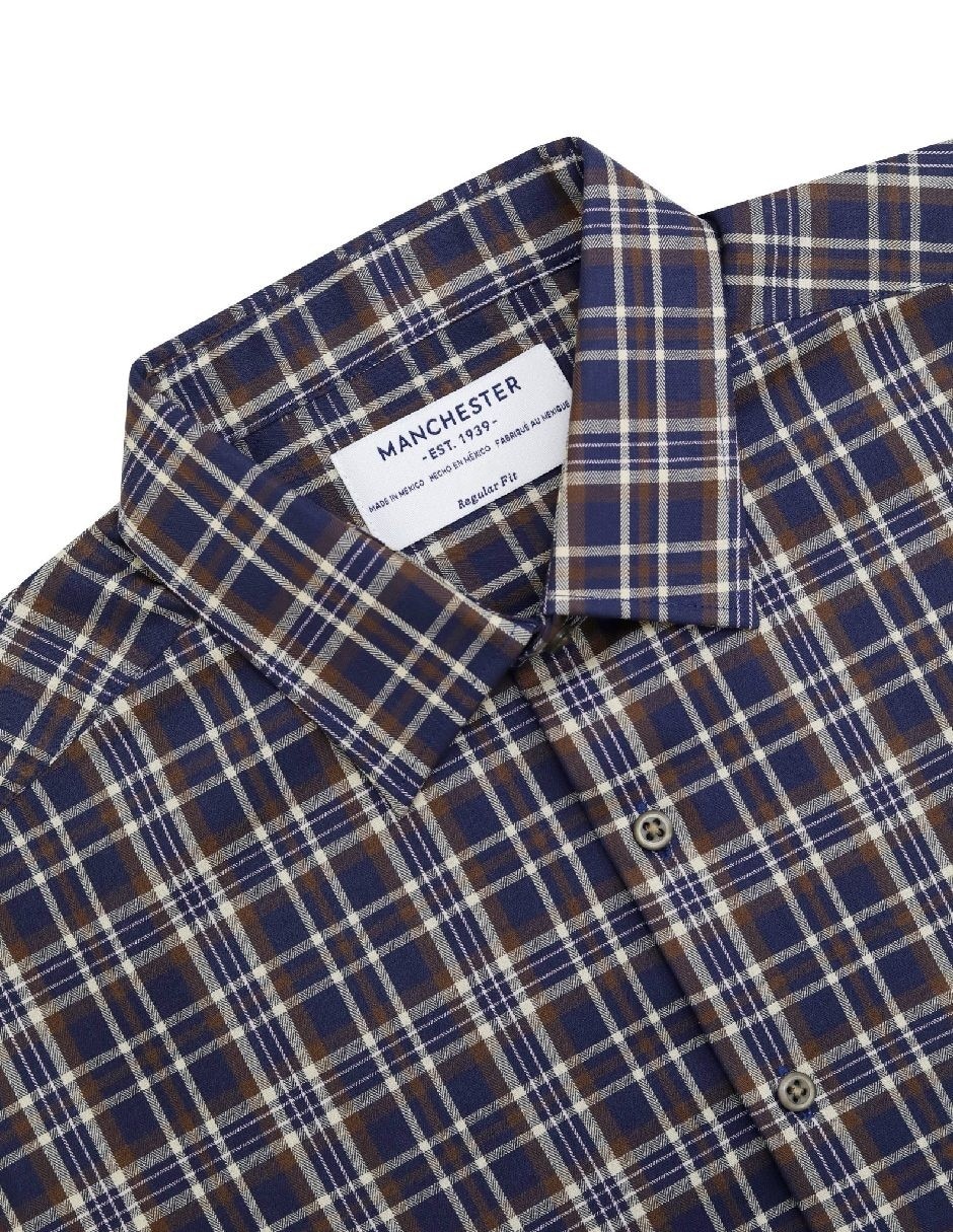 Camisa casual de algodón manga larga para hombre