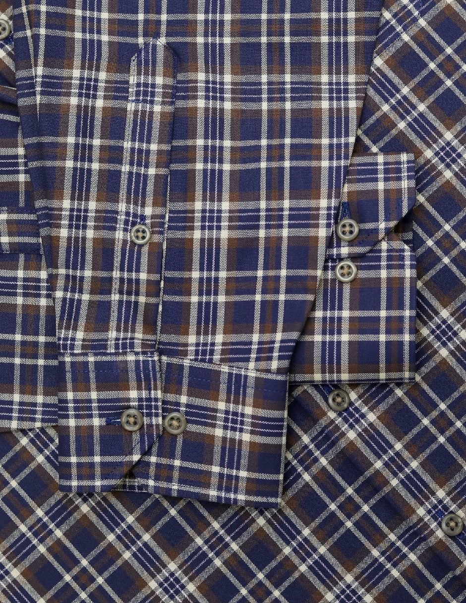 Camisa casual de algodón manga larga para hombre