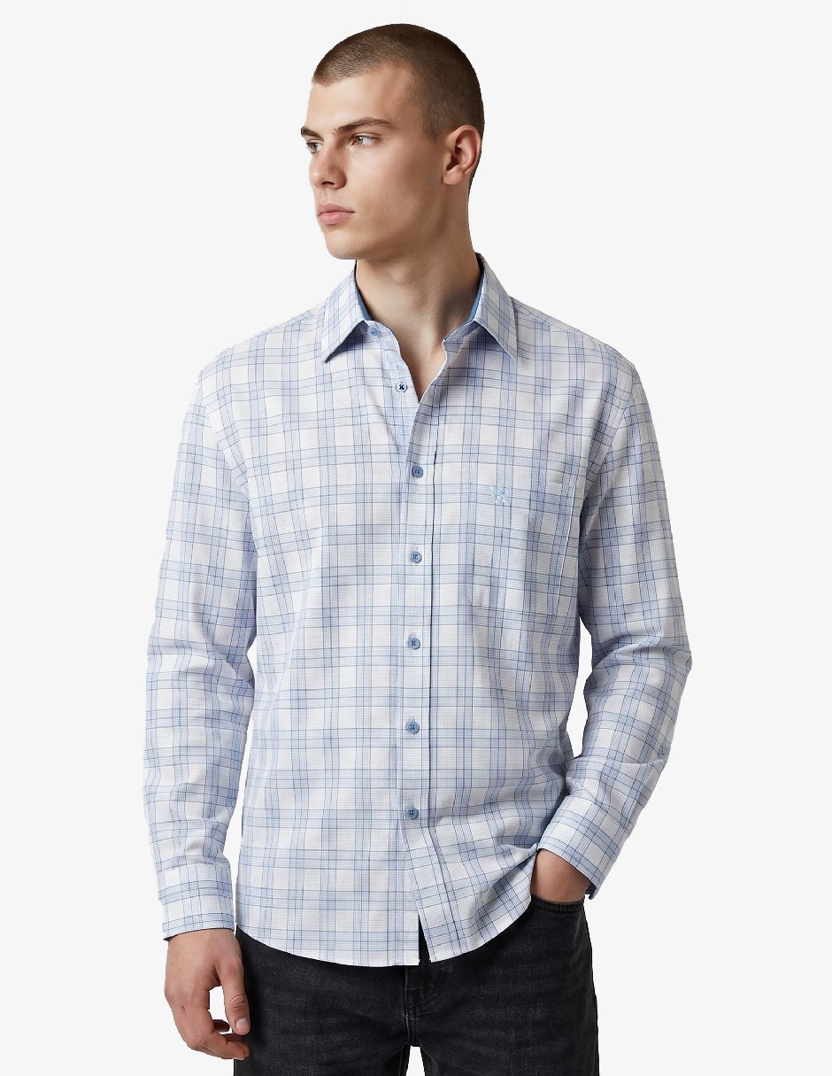 Camisa casual manga larga para hombre