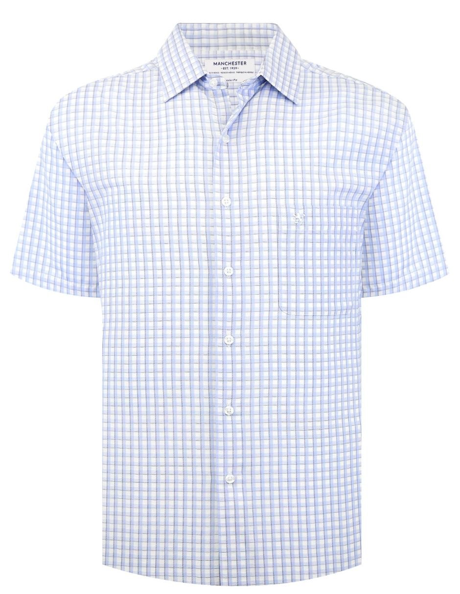 Camisa casual wrinkle de algodón manga corta para hombre 5