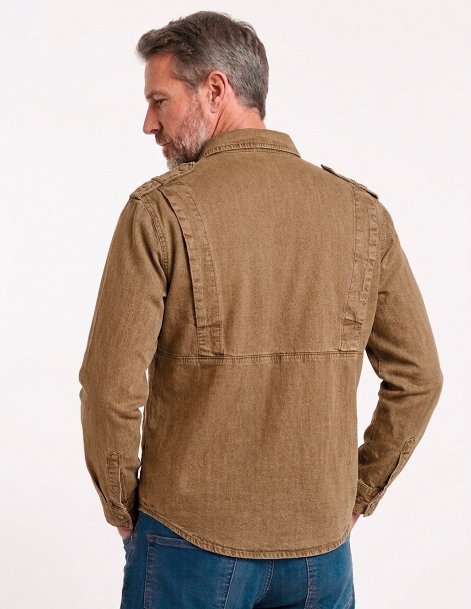 Camisa casual de algodón manga larga para hombre 2