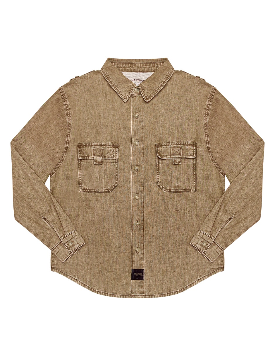 Camisa casual de algodón manga larga para hombre 6