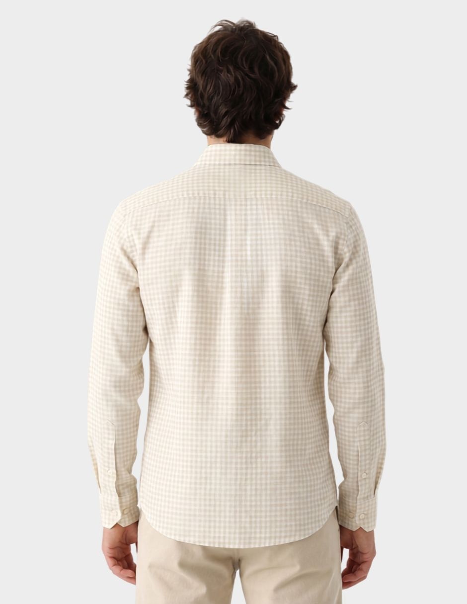 Camisa casual manga larga para hombre 5