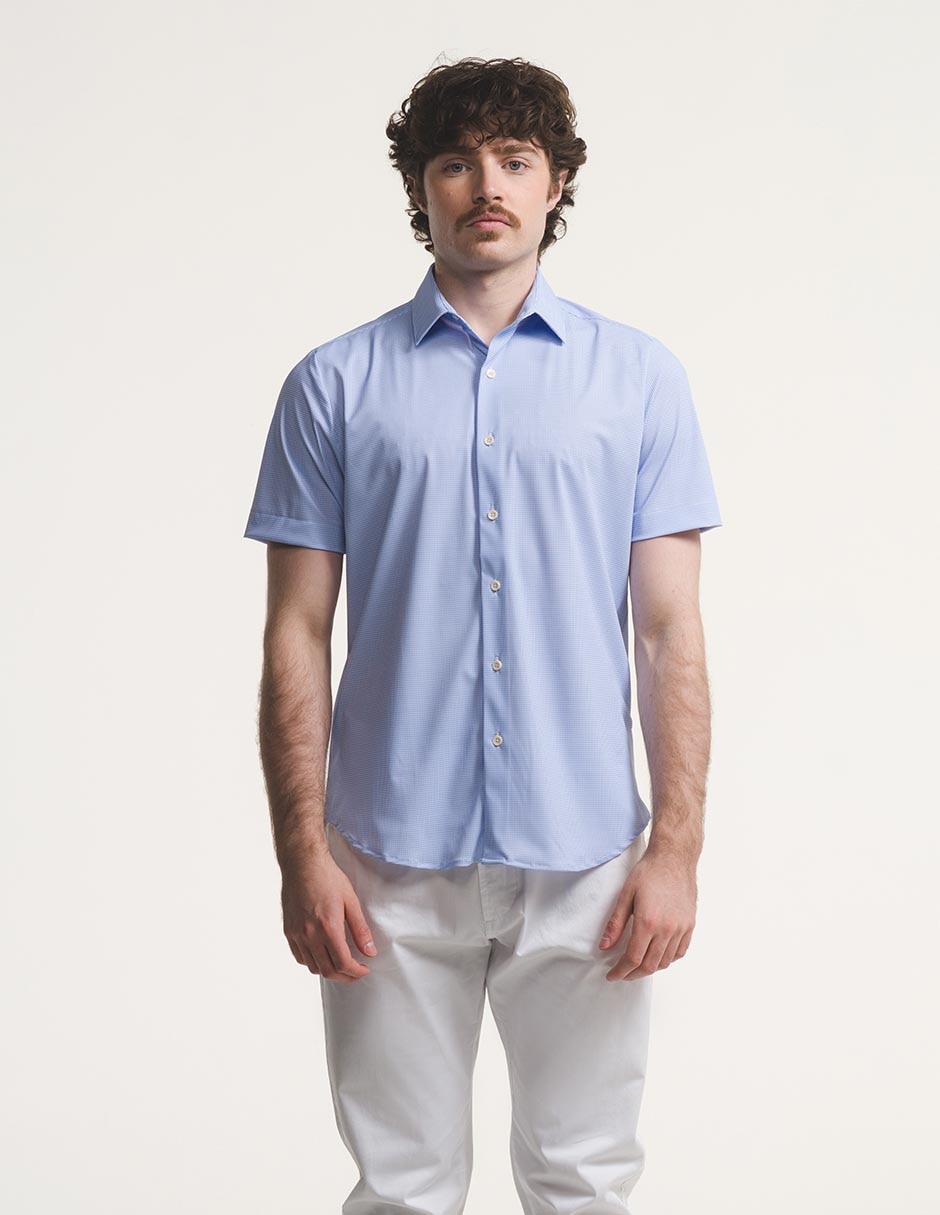 Camisa casual casual manga corta para hombre