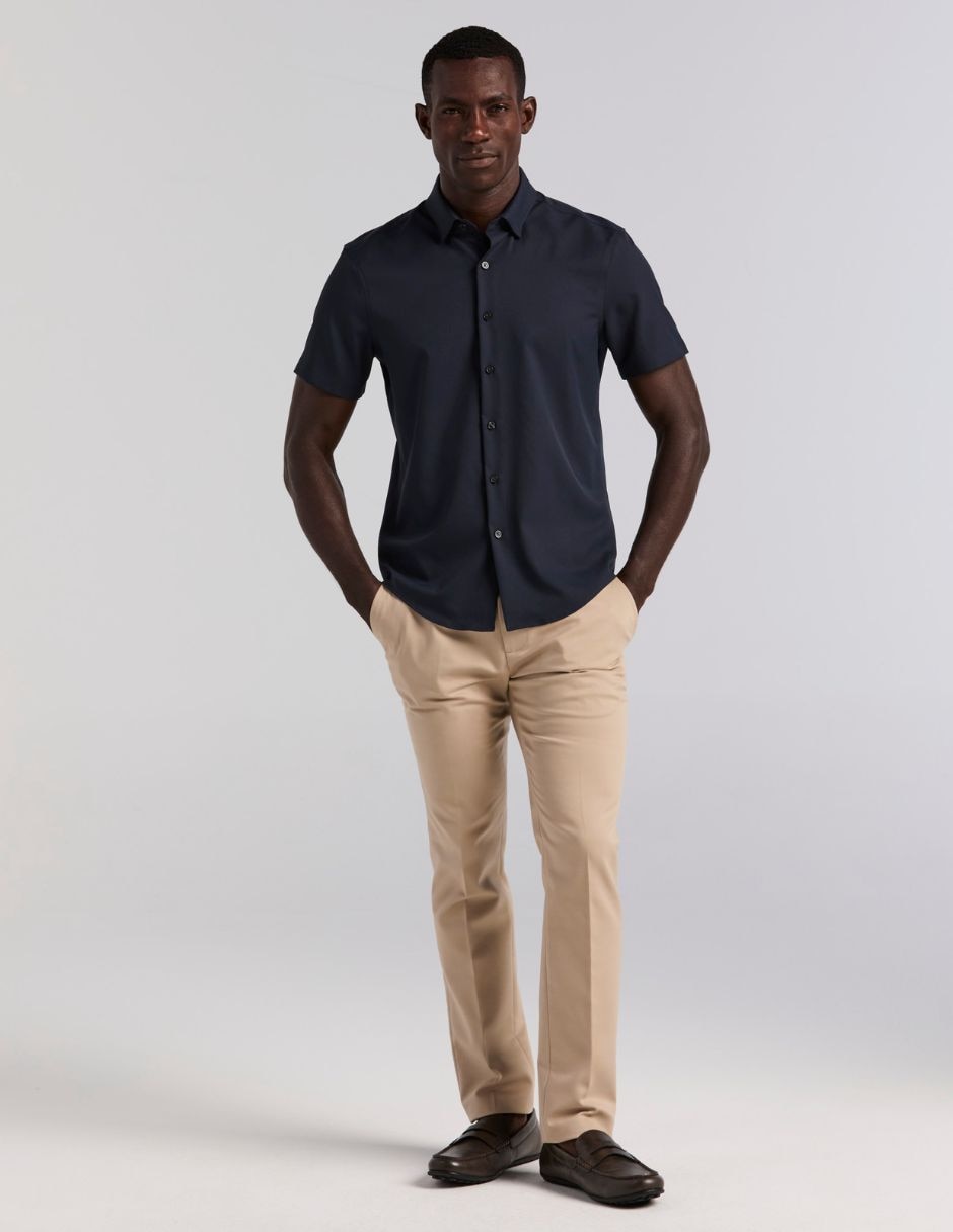 Camisa business casual manga corta para hombre 5