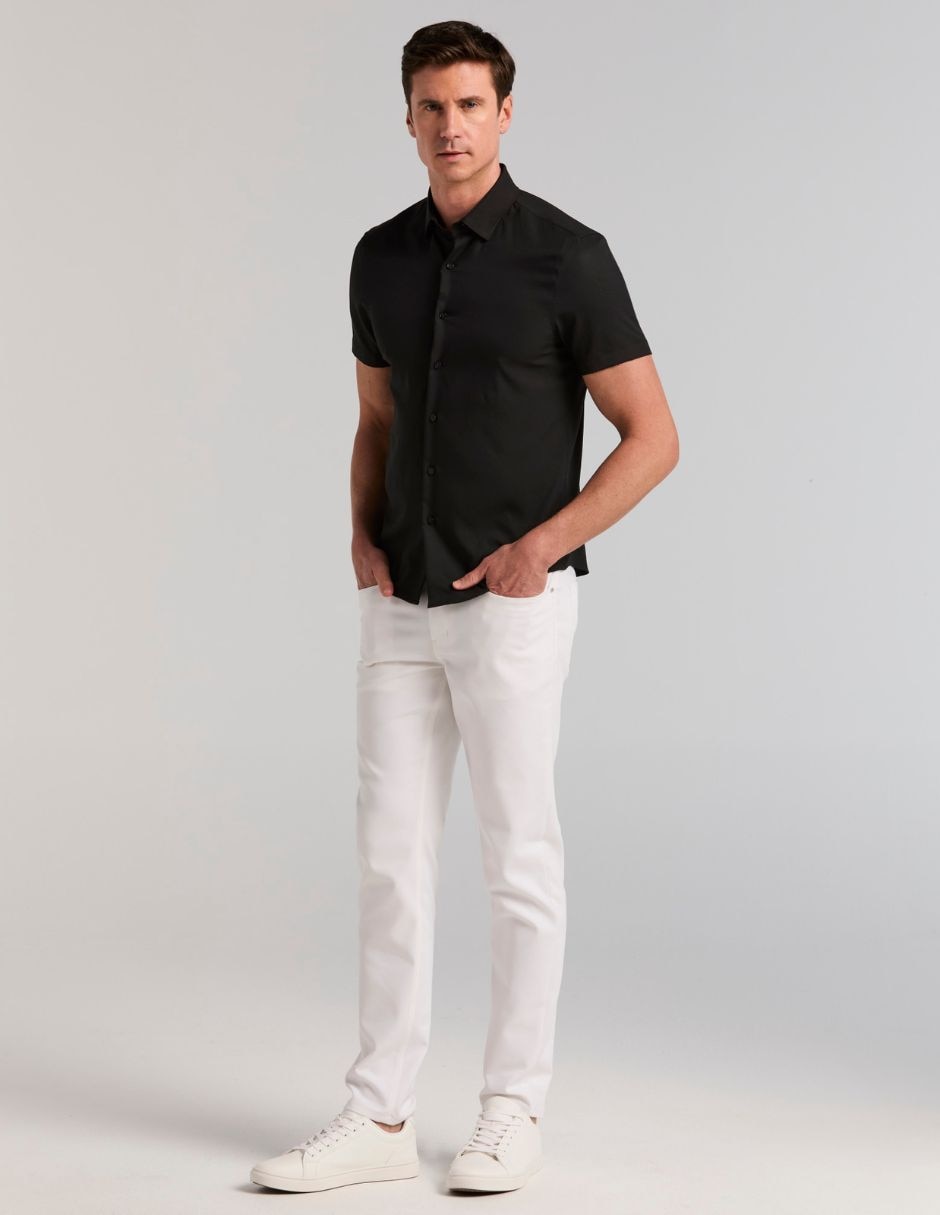Camisa business casual manga corta para hombre 2