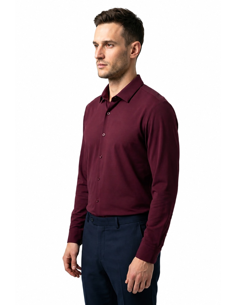 Camisa formal manga larga para hombre 2