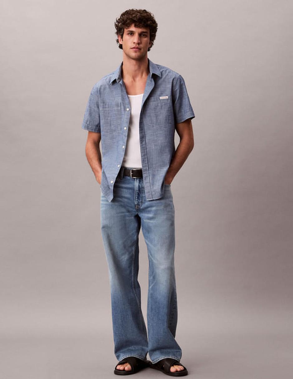 Camisa clásico manga corta para hombre 6