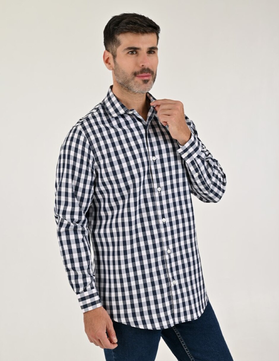 Camisa Casual Otoño Invierno de (si aplica) Poliéster y algodón manga Larga para hombre 3