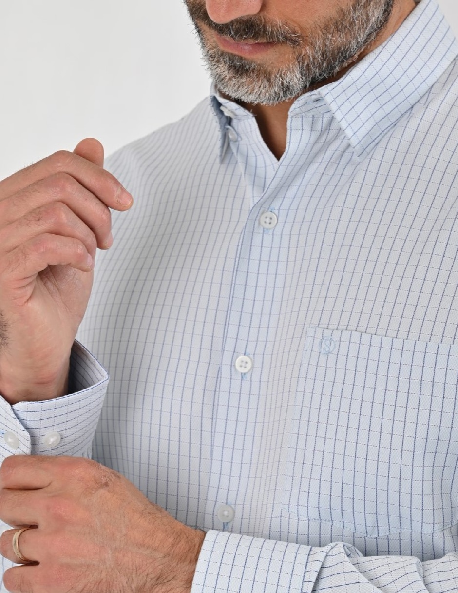 Camisa casual manga larga para hombre 5