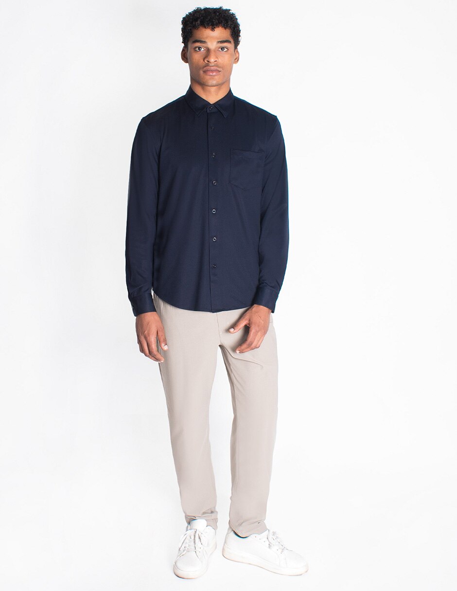 Camisa formal manga larga para hombre 3
