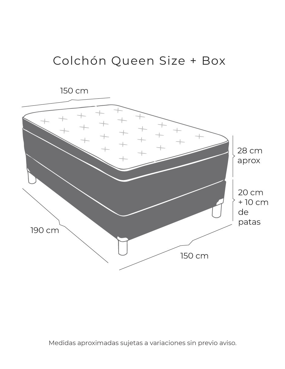 Juego de colchón y box vail box 9
